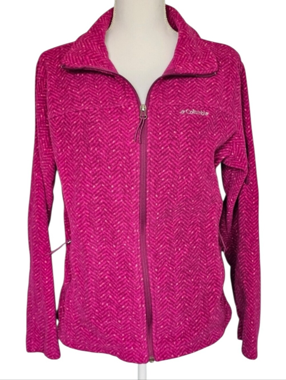 Columbia‎ Hot Pink Full Zip Fleece Jacket Women's Size XL